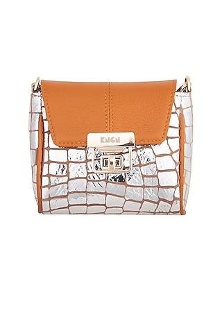 Silver & Yellow Mini Crossbody Bag by KNGN