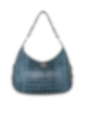 Blue & Black Handcrafted Shoulder Bag by KNGN at Pernia's Pop Up Shop