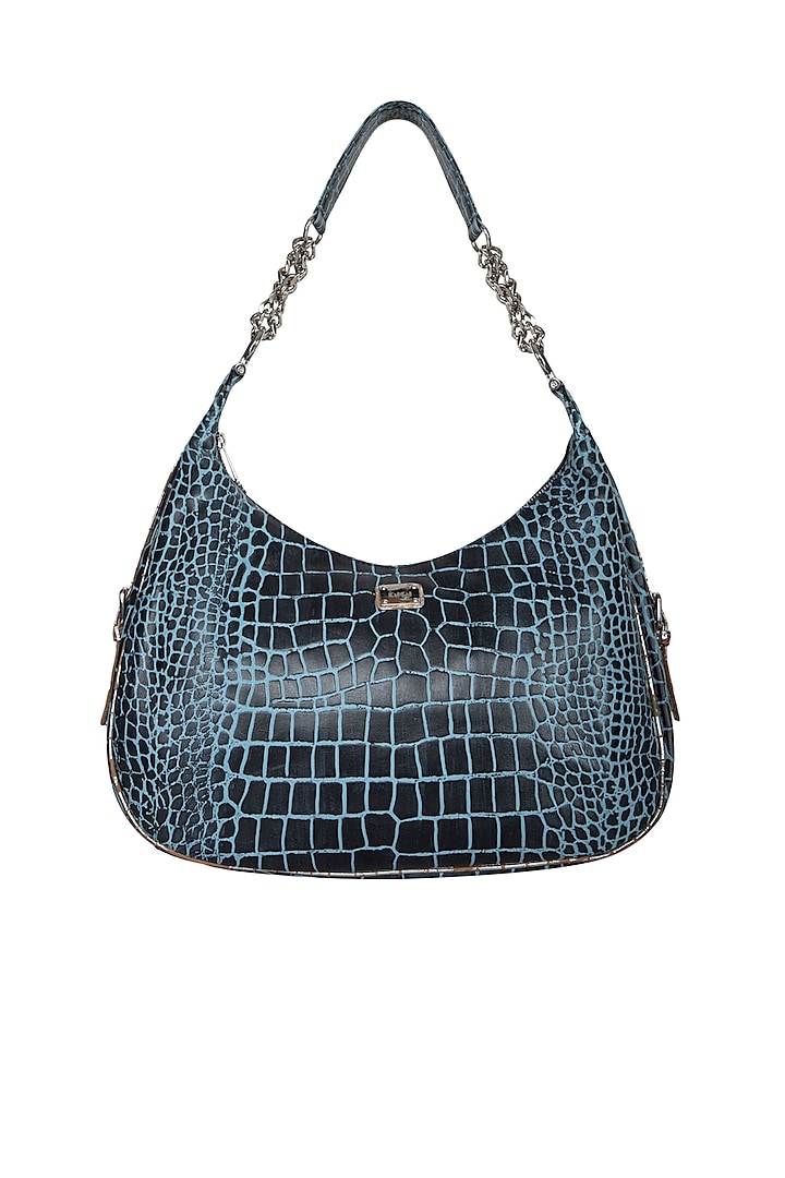 Blue & Black Handcrafted Shoulder Bag by KNGN