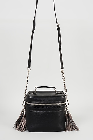 Black Handcrafted Handbag by KNGN