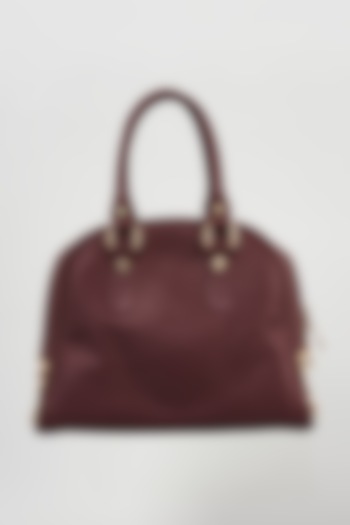 Maroon Leather Handcrafted Handbag by KNGN
