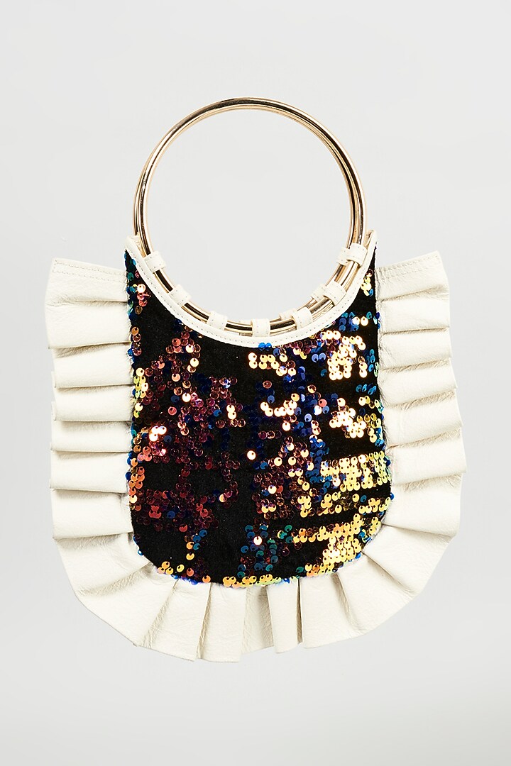 Multi-Colored Sequinned Handcrafted Wristlet Bag by KNGN at Pernia's Pop Up Shop