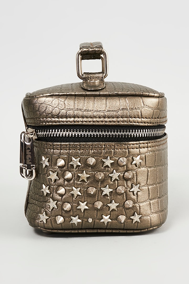 Grey Genuine Crocodile Embossed Leather Bag by KNGN at Pernia's Pop Up Shop