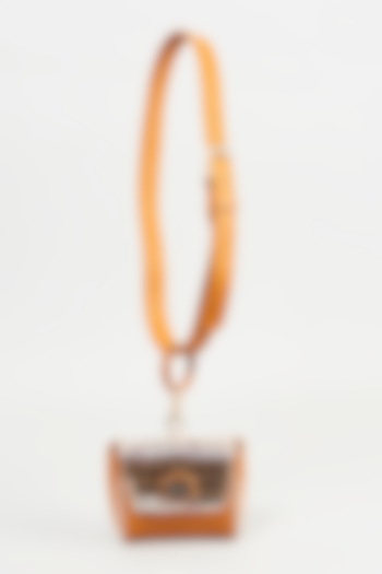 Orange Genuine Leather Belt Bag by KNGN