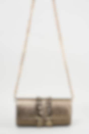 Grey Metallic Handcrafted Clutch Bag by KNGN at Pernia's Pop Up Shop