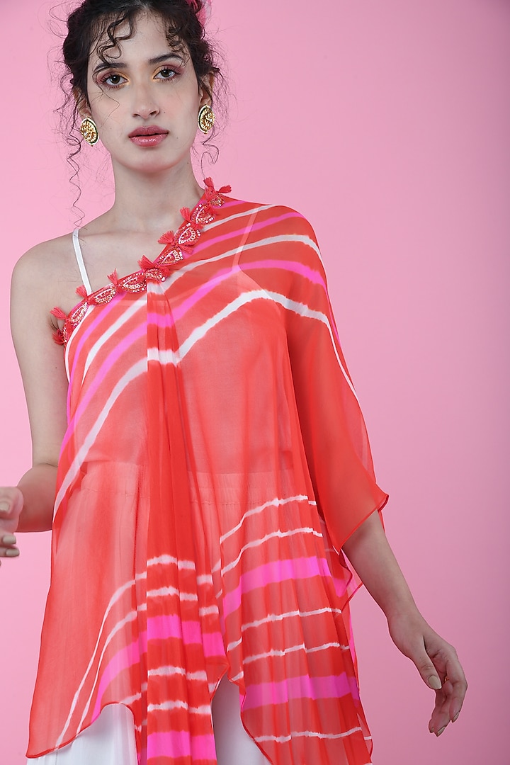 Orange & Pink Striped Pant Set by K-ANSHIKA Jaipur at Pernia's Pop Up Shop