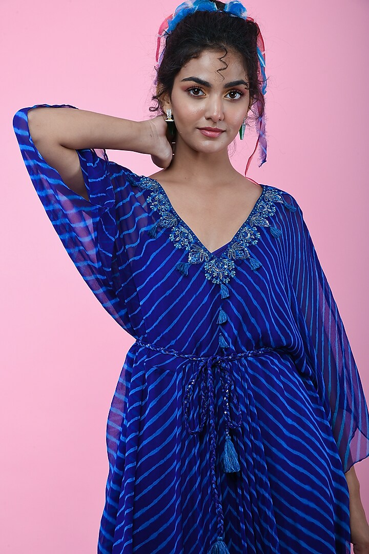 Blue & Turquoise Kaftan With Inner by K-ANSHIKA Jaipur at Pernia's Pop Up Shop