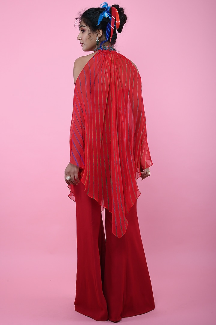 Red Cold Shoulder Top With Pants & Inner by K-ANSHIKA Jaipur at Pernia's Pop Up Shop