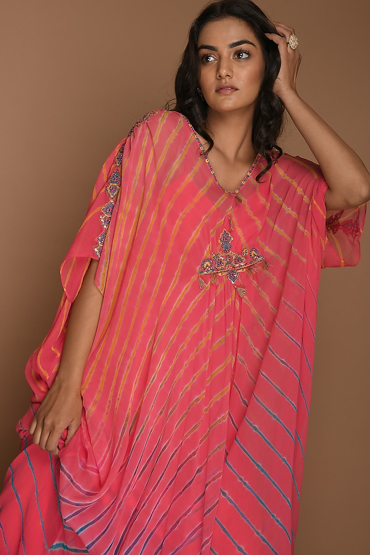 Pink Embellished Kaftan Tunic With Inner by K-ANSHIKA Jaipur at Pernia's Pop Up Shop