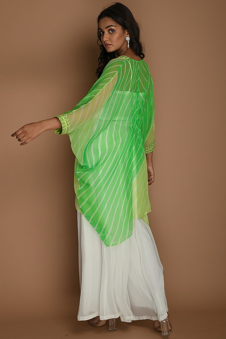 Lime Green Georgette Kaftan Set by K-ANSHIKA Jaipur at Pernia's Pop Up Shop
