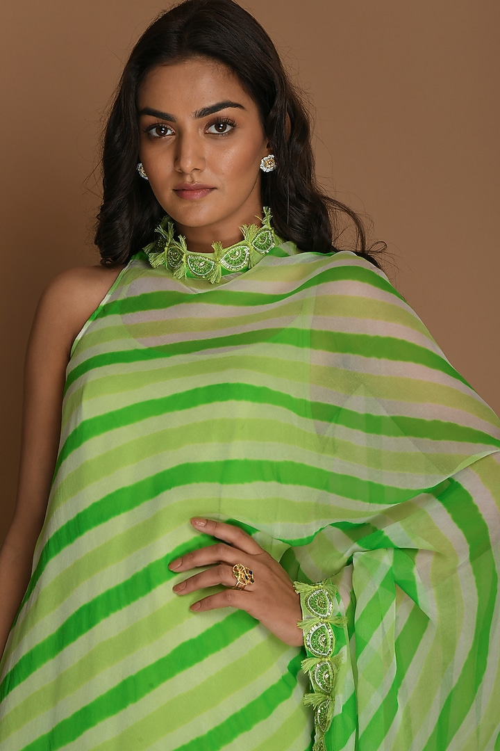 Lime Green & Green Kaftan Tunic With Inner by K-ANSHIKA Jaipur at Pernia's Pop Up Shop