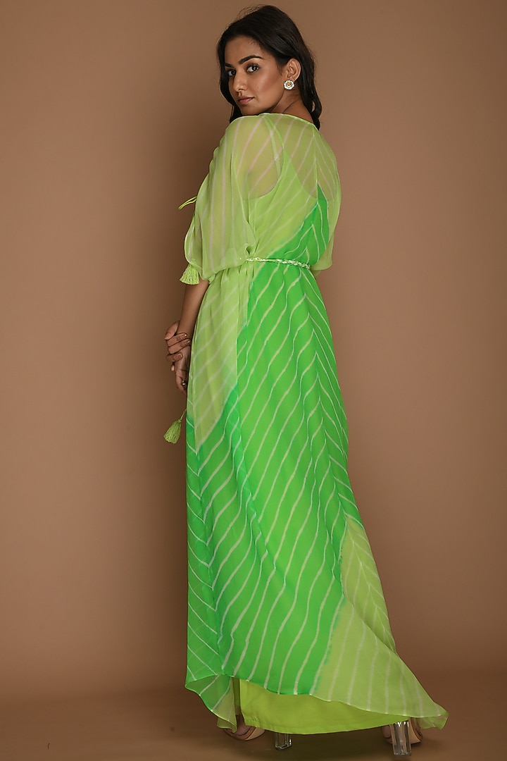 Lime Green & Green Kaftan With Inner & Belt by K-ANSHIKA Jaipur at Pernia's Pop Up Shop