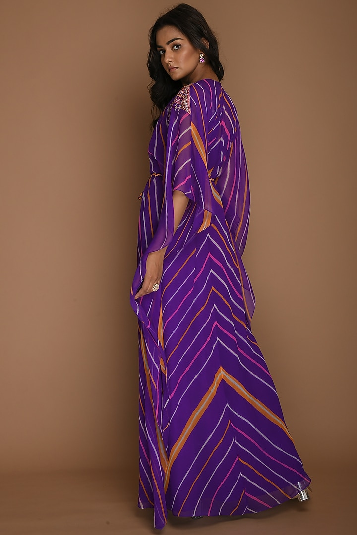 Purple Kaftan With Inner & Belt by K-ANSHIKA Jaipur at Pernia's Pop Up Shop