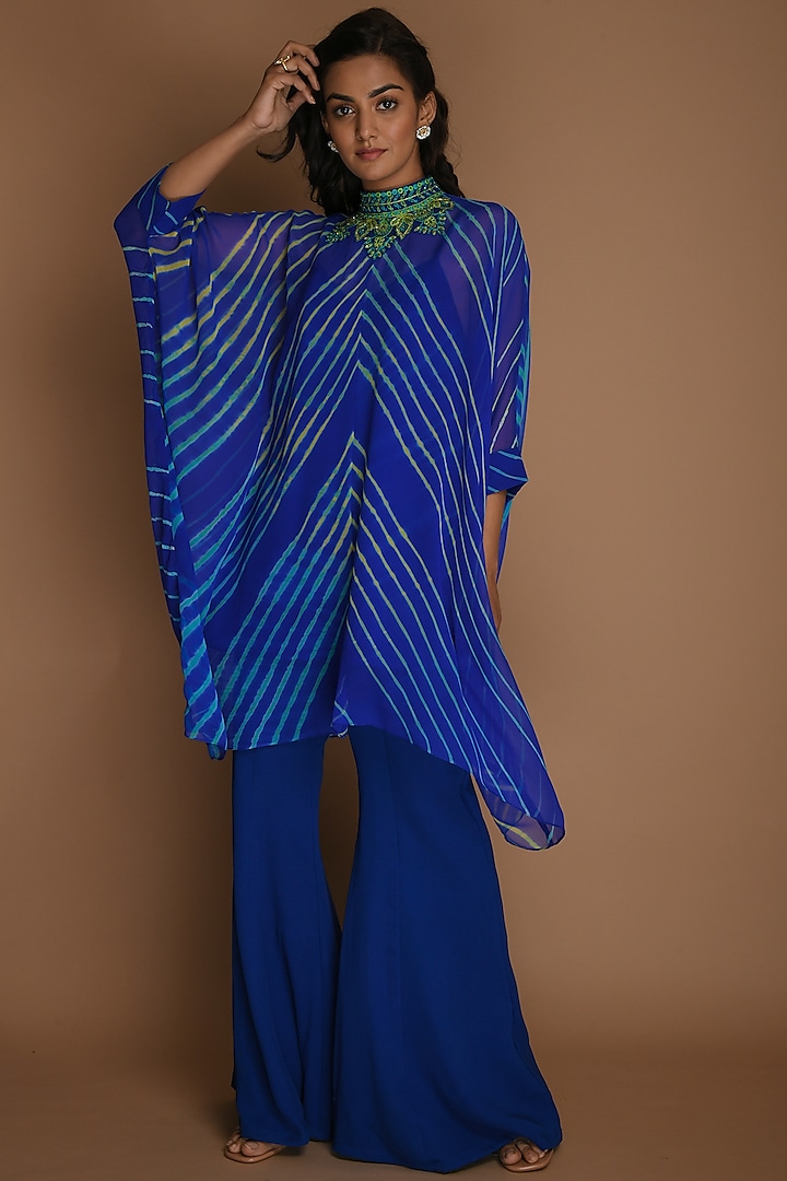 Electric Blue Kaftan Set by K-ANSHIKA Jaipur at Pernia's Pop Up Shop