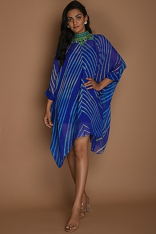 Electric Blue Kaftan With Inner by K-ANSHIKA Jaipur
