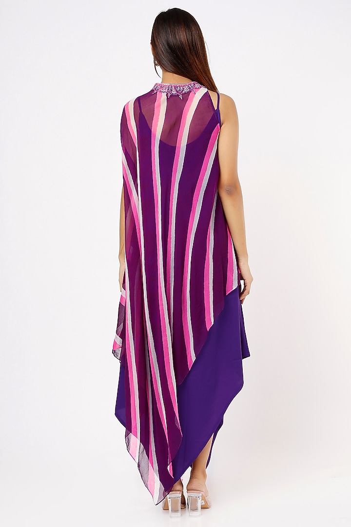 Purple Printed & Embroidered Tunic by K-ANSHIKA Jaipur at Pernia's Pop Up Shop