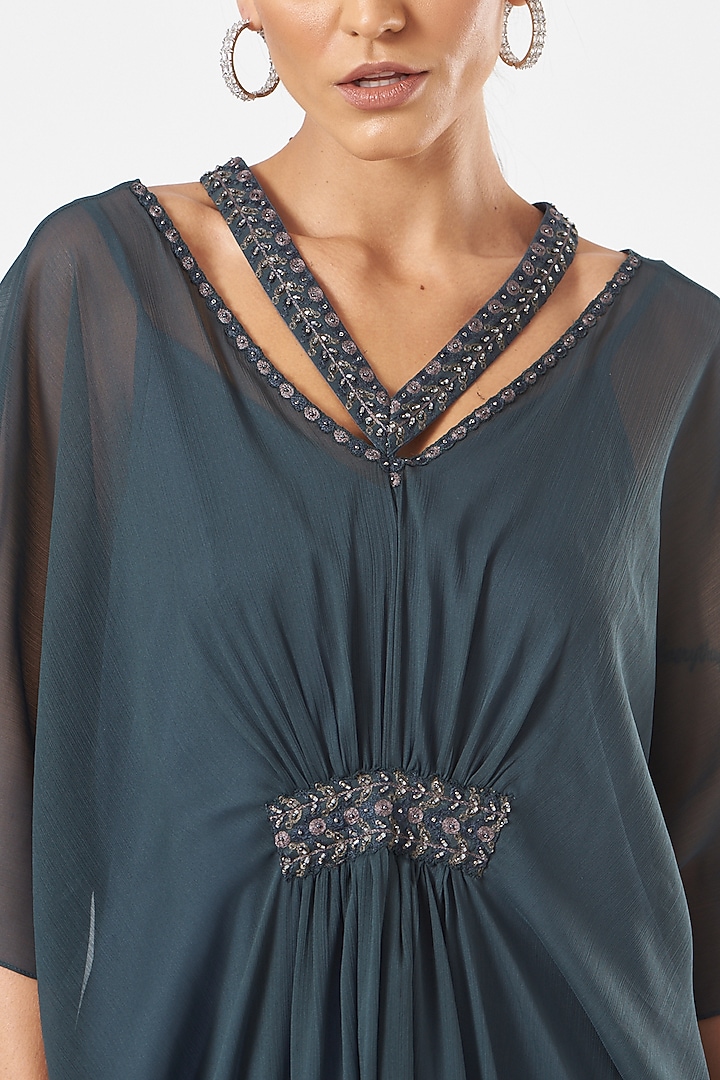 Grey Embellished Kaftan by K-ANSHIKA Jaipur at Pernia's Pop Up Shop