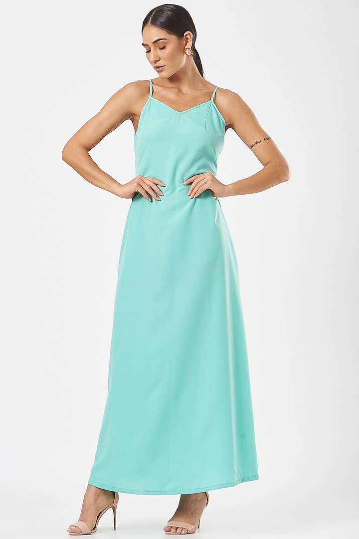 Mint Green Bandhej Maxi Vacation Dress by K-ANSHIKA Jaipur at Pernia's Pop Up Shop