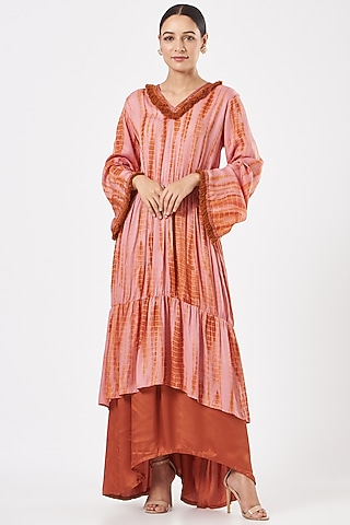 Pink Tie-Dye Kurta Set by K-ANSHIKA Jaipur