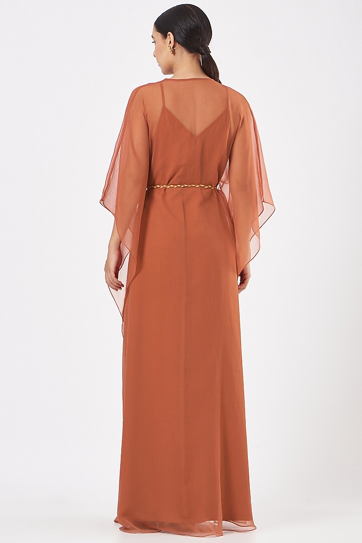 Burnt Orange Embellished Kaftan by K-ANSHIKA Jaipur at Pernia's Pop Up Shop