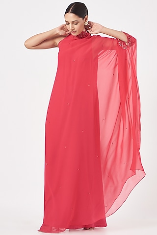 Fuchsia Embellished Kaftan by K-ANSHIKA Jaipur