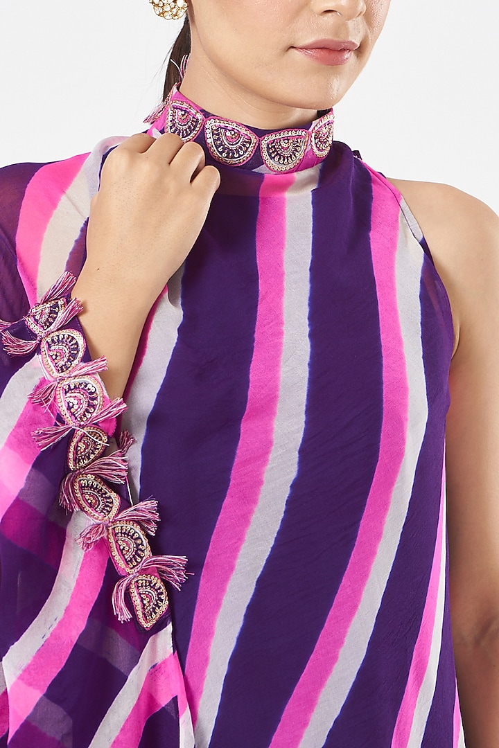 Purple Embellished & Tie-Dyed Kaftan by K-ANSHIKA Jaipur at Pernia's Pop Up Shop