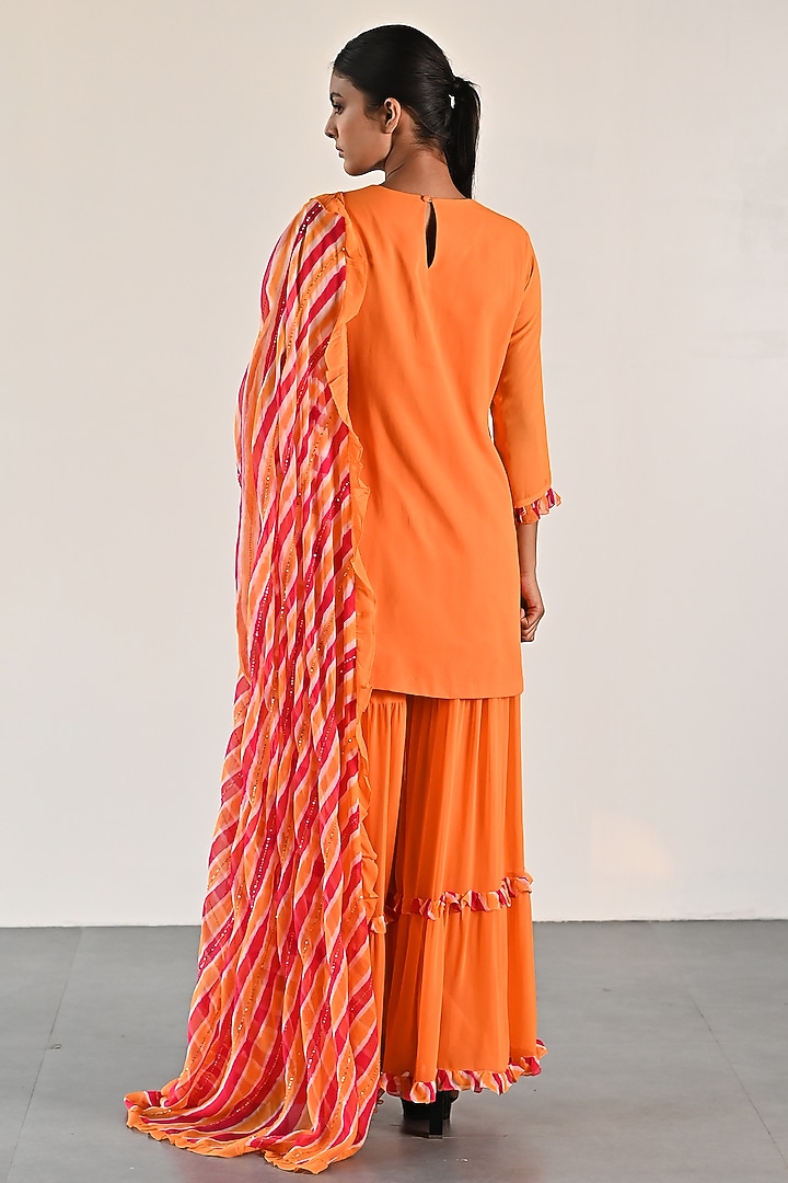 Mustard Georgette Wedding Sharara Set by K-ANSHIKA Jaipur at Pernia's Pop Up Shop