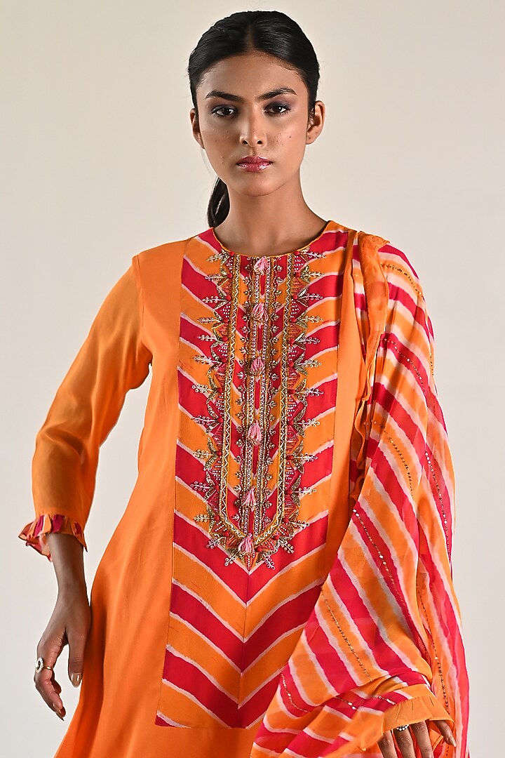 Mustard Georgette Wedding Sharara Set by K-ANSHIKA Jaipur at Pernia's Pop Up Shop
