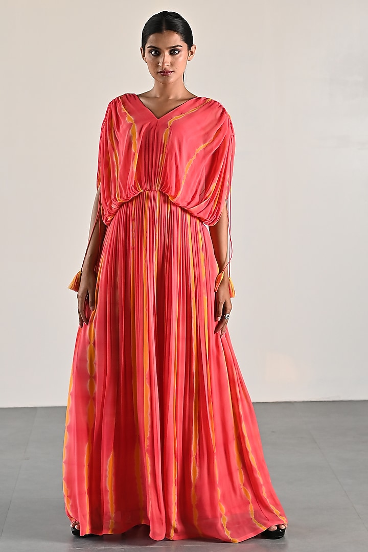 Peach Georgette Summer Dress by K-ANSHIKA Jaipur at Pernia's Pop Up Shop