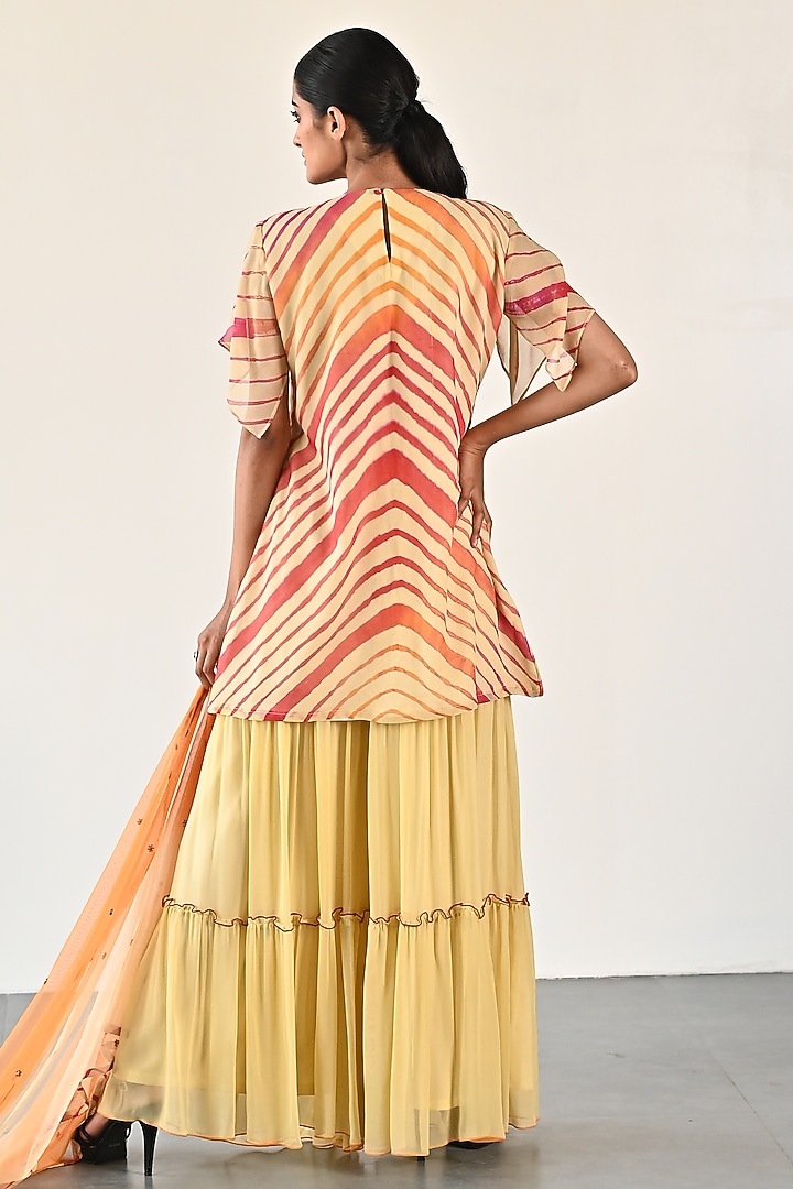 Light Mustard Georgette Party Wear Sharara Set by K-ANSHIKA Jaipur at Pernia's Pop Up Shop