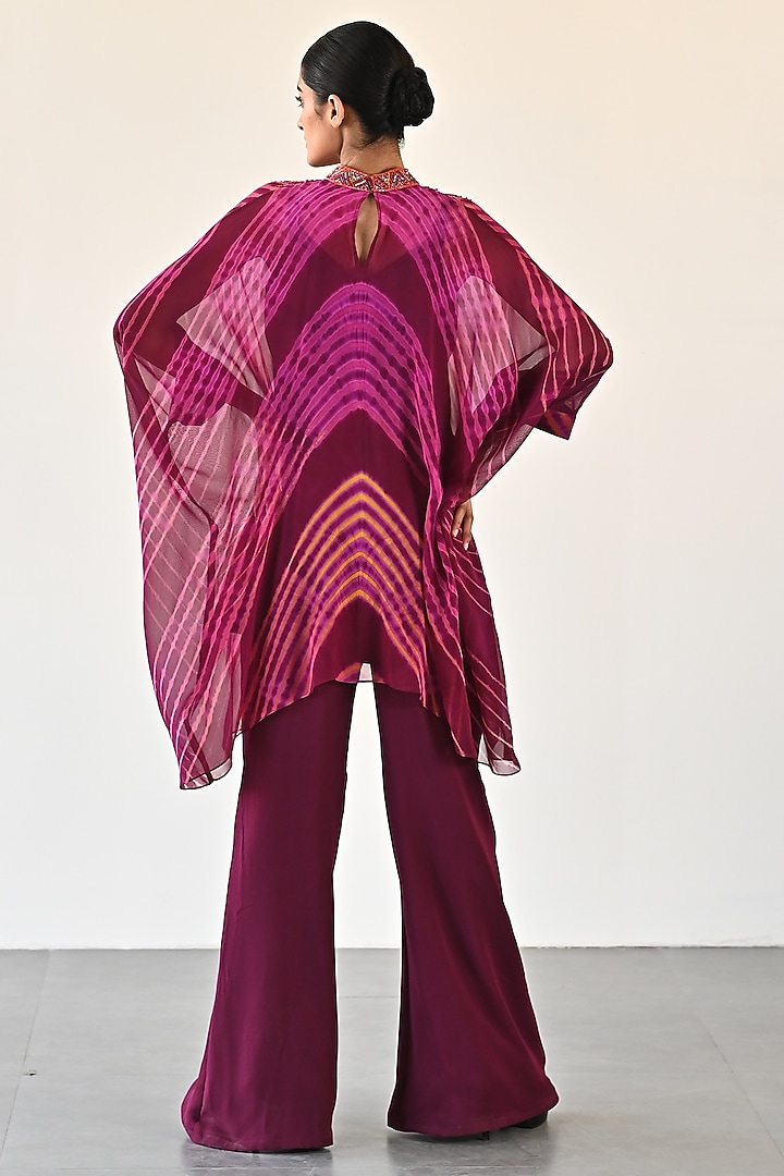 Wine Georgette Pant Set by K-ANSHIKA Jaipur at Pernia's Pop Up Shop