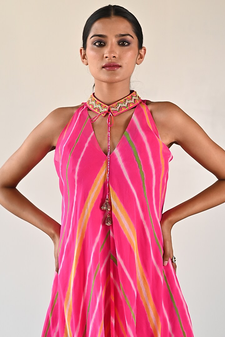 Pink Georgette Tunic Set by K-ANSHIKA Jaipur at Pernia's Pop Up Shop