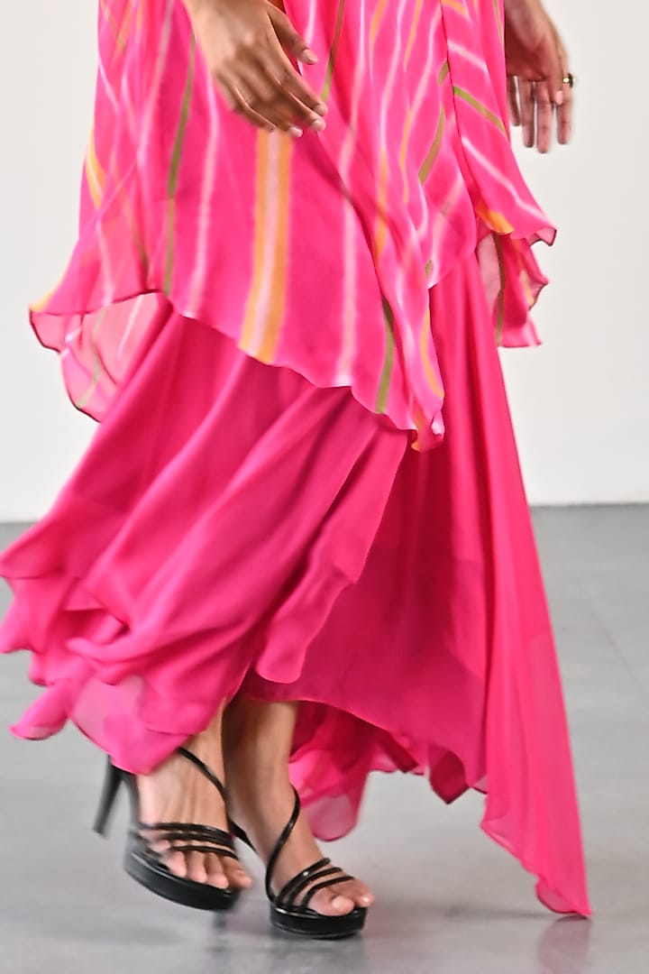 Pink Georgette Tunic Set by K-ANSHIKA Jaipur at Pernia's Pop Up Shop