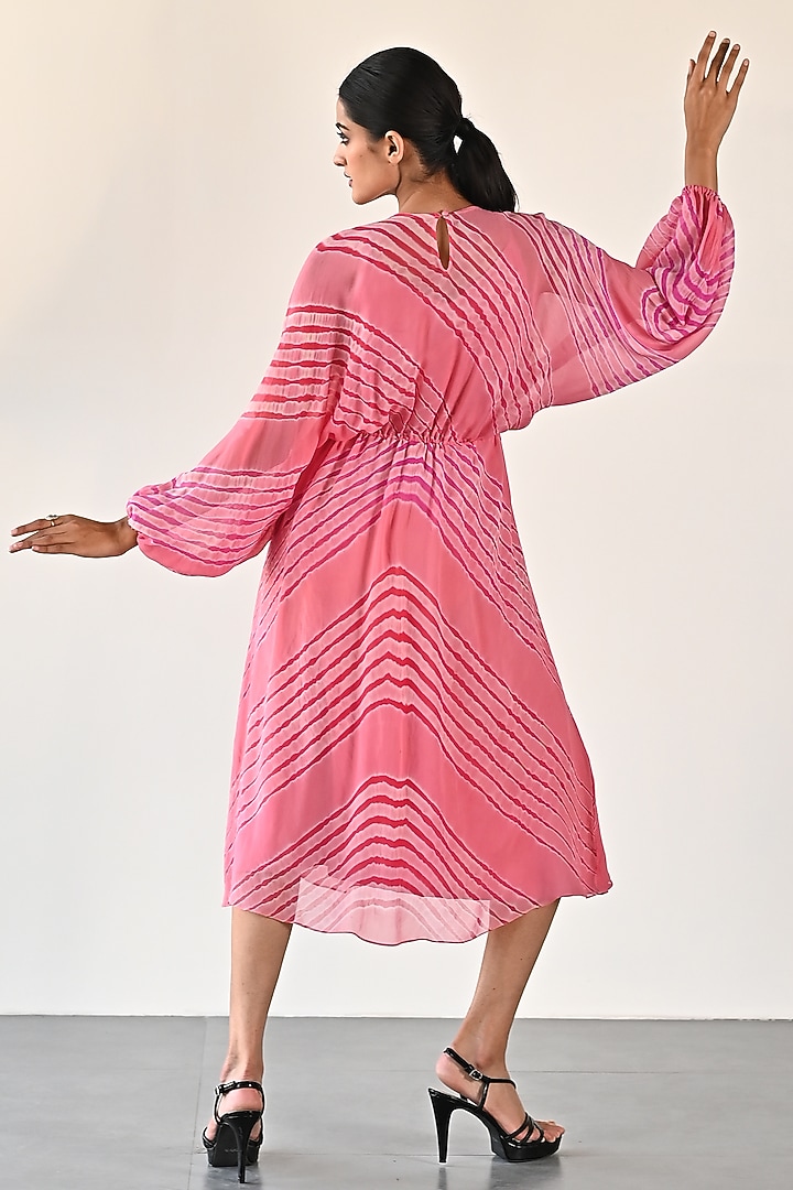 Carrot Pink Georgette Vacation Dress by K-ANSHIKA Jaipur at Pernia's Pop Up Shop