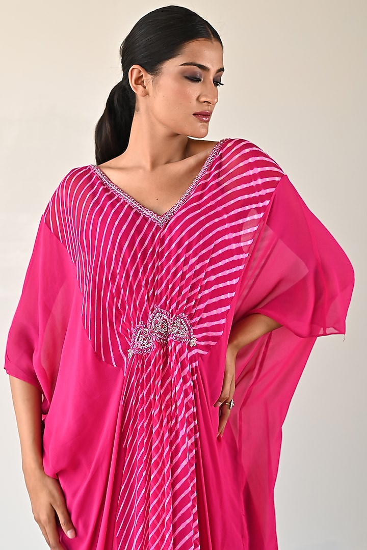 Raspberry Pink Georgette Kaftan by K-ANSHIKA Jaipur at Pernia's Pop Up Shop
