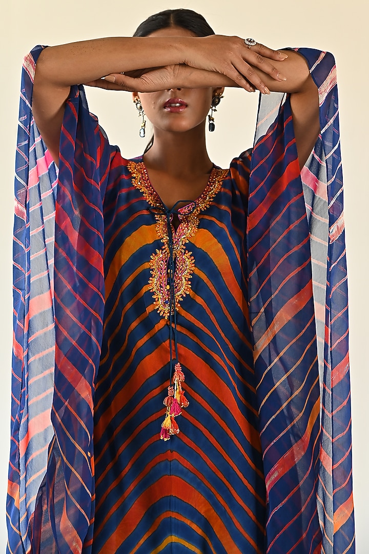 Pigeon Blue Georgette Vacation Dress by K-ANSHIKA Jaipur at Pernia's Pop Up Shop
