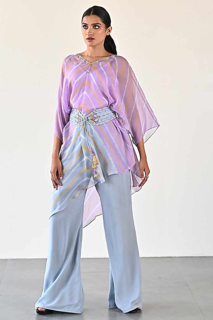 Sky Blue Georgette Pant Set by K-ANSHIKA Jaipur at Pernia's Pop Up Shop