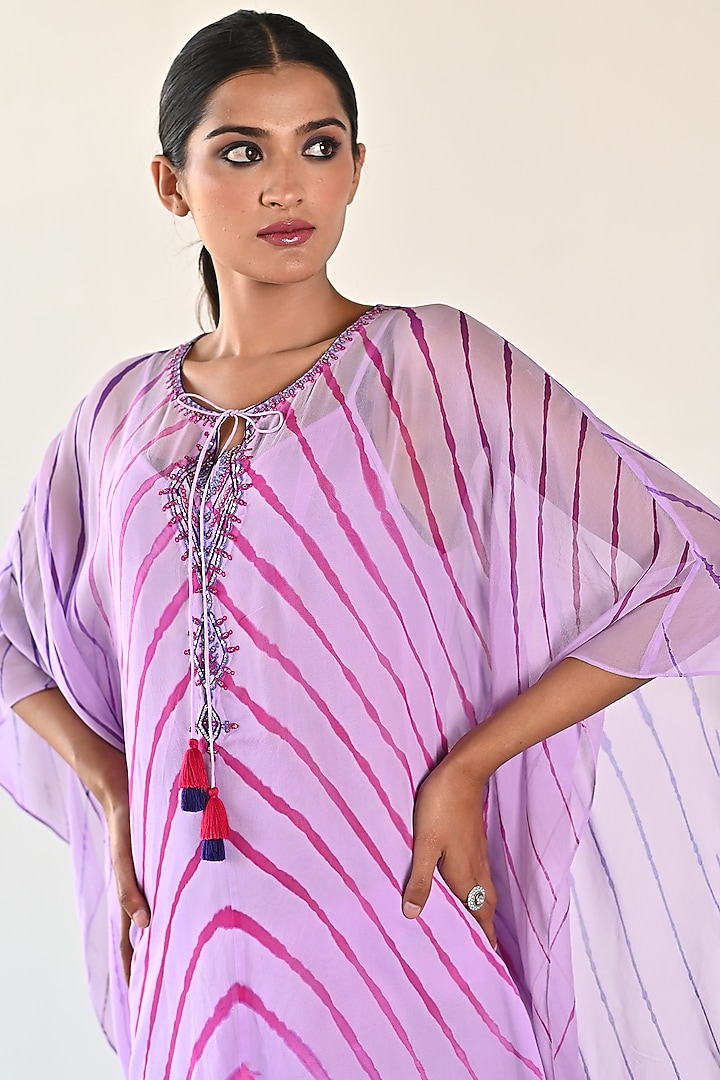 Lavender Georgette Kaftan Dress by K-ANSHIKA Jaipur at Pernia's Pop Up Shop
