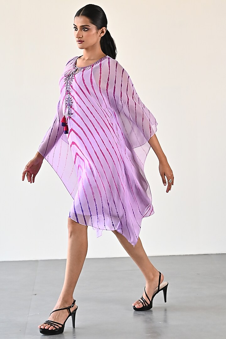 Lavender Georgette Kaftan Dress by K-ANSHIKA Jaipur at Pernia's Pop Up Shop
