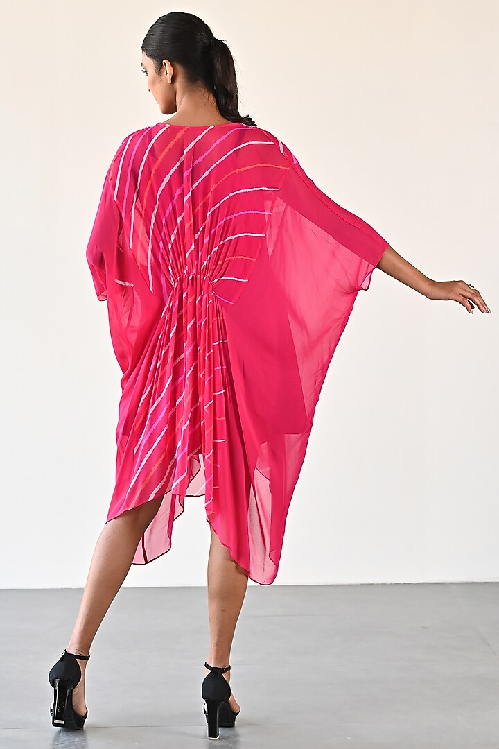 Orange & Pink Georgette Vacation Dress by K-ANSHIKA Jaipur at Pernia's Pop Up Shop