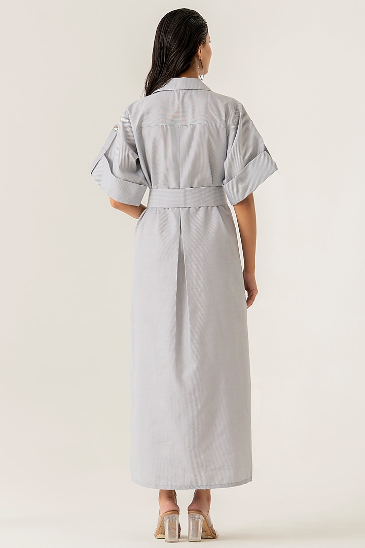 Grey Luster Midi Vacation Dress by K-ANSHIKA Jaipur at Pernia's Pop Up Shop