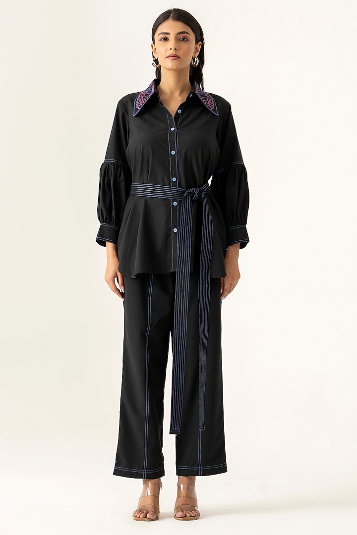 Black Cotton Co-Ord Set by K-ANSHIKA Jaipur at Pernia's Pop Up Shop
