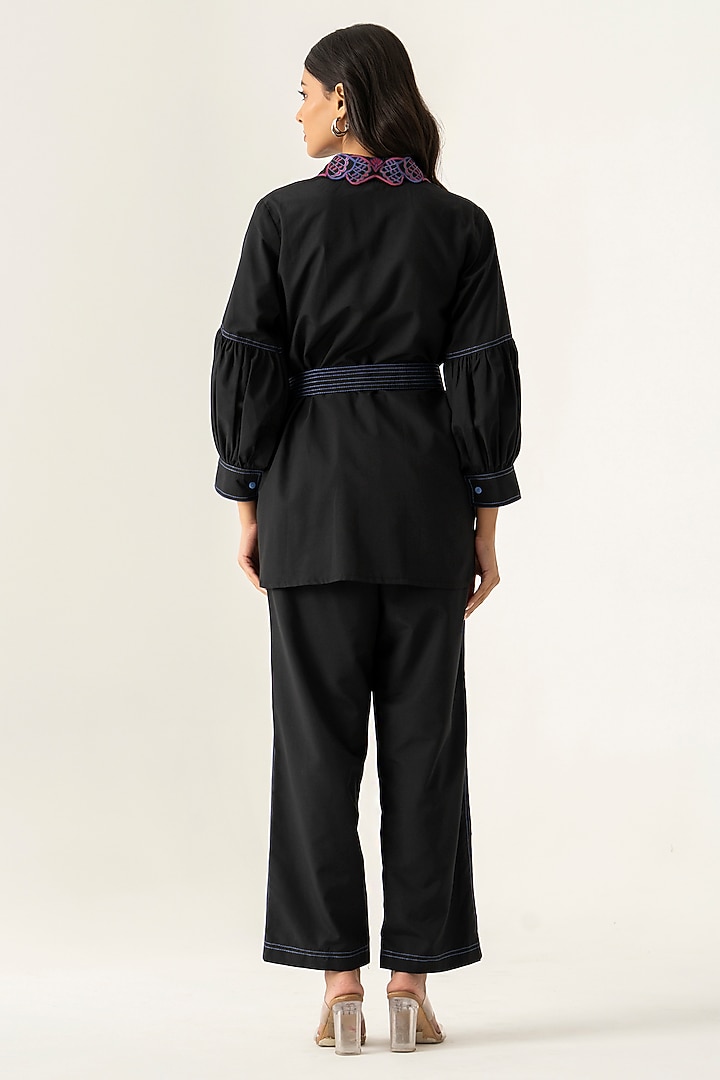Black Cotton Co-Ord Set by K-ANSHIKA Jaipur at Pernia's Pop Up Shop