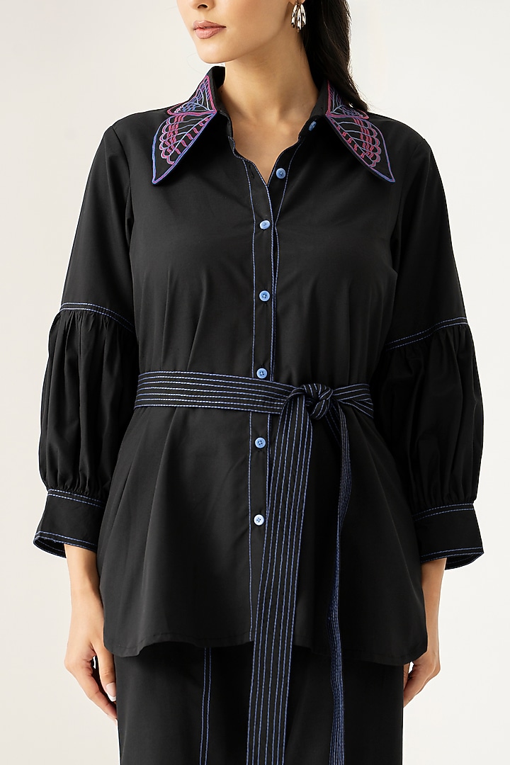 Black Cotton Co-Ord Set by K-ANSHIKA Jaipur at Pernia's Pop Up Shop
