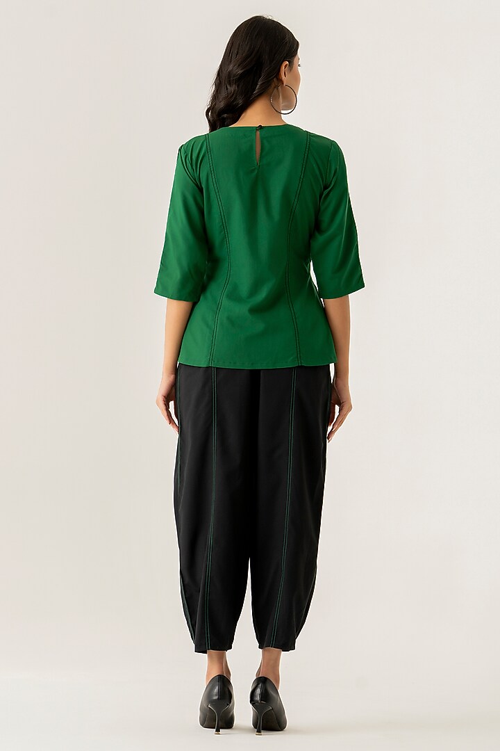 Forest Green & Black Cotton Co-Ord Set by K-ANSHIKA Jaipur at Pernia's Pop Up Shop