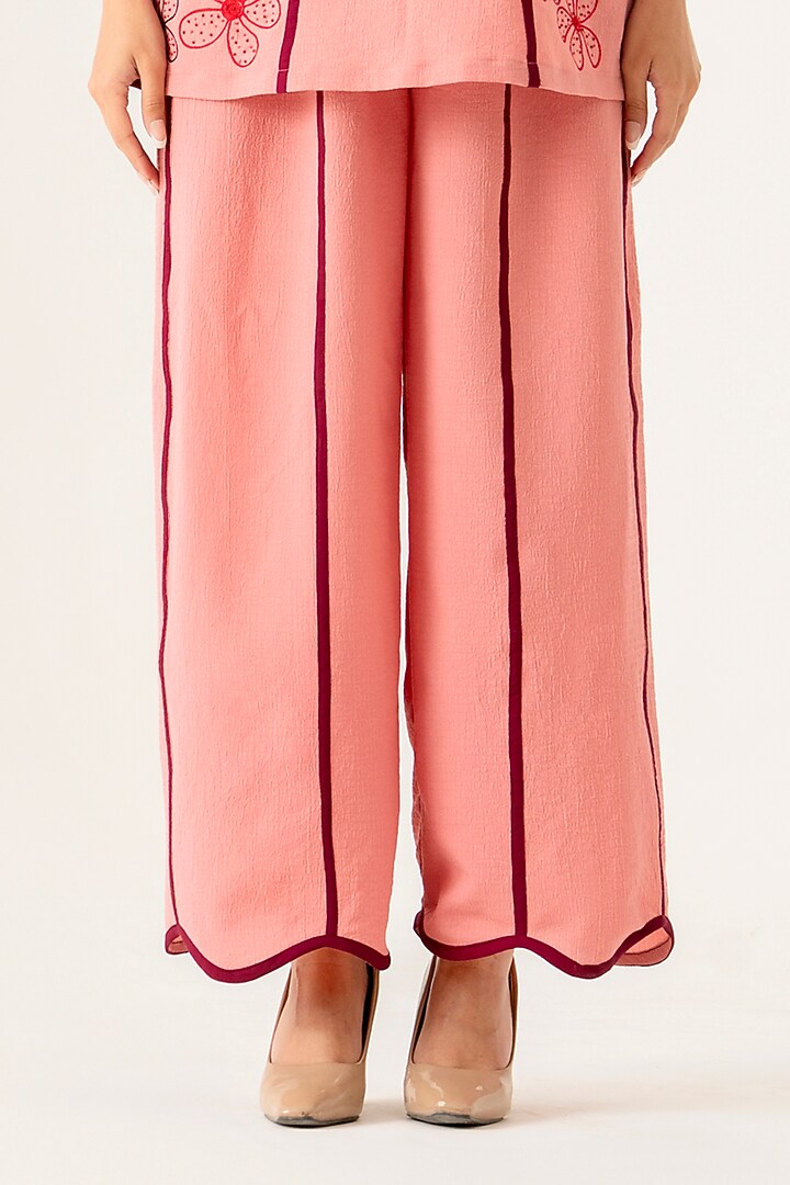Blush Pink Cotton Floral Embroidered Co-Ord Set by K-ANSHIKA Jaipur at Pernia's Pop Up Shop