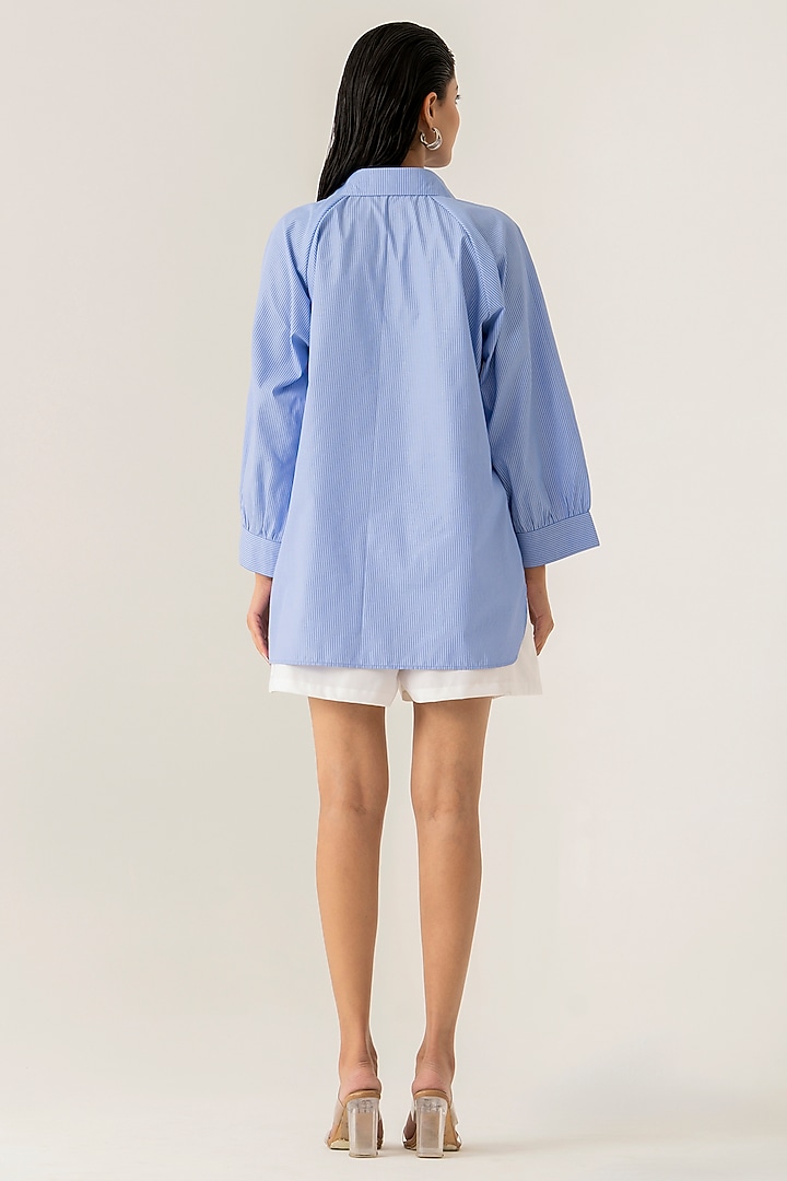 Sky Blue Cotton Abstract Co-Ord Set by K-ANSHIKA Jaipur at Pernia's Pop Up Shop