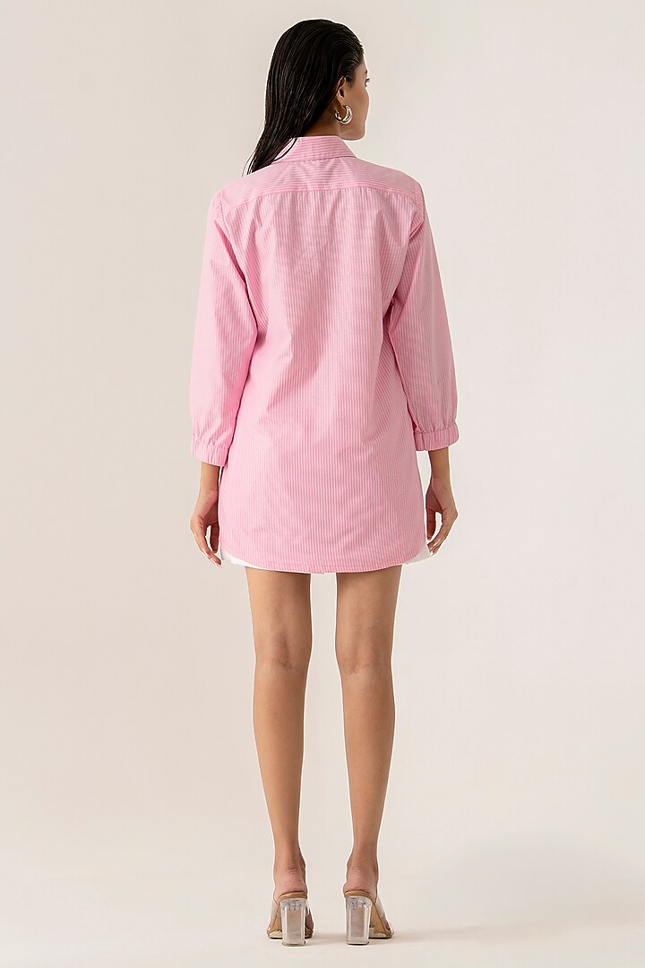 Pink Cotton Floral Embroidered Co-Ord Set by K-ANSHIKA Jaipur at Pernia's Pop Up Shop