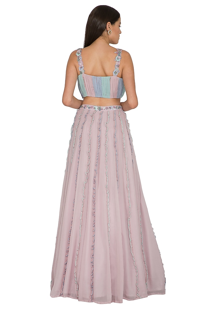 Mauve Embroidered Wedding Lehenga Set by K-ANSHIKA Jaipur at Pernia's Pop Up Shop