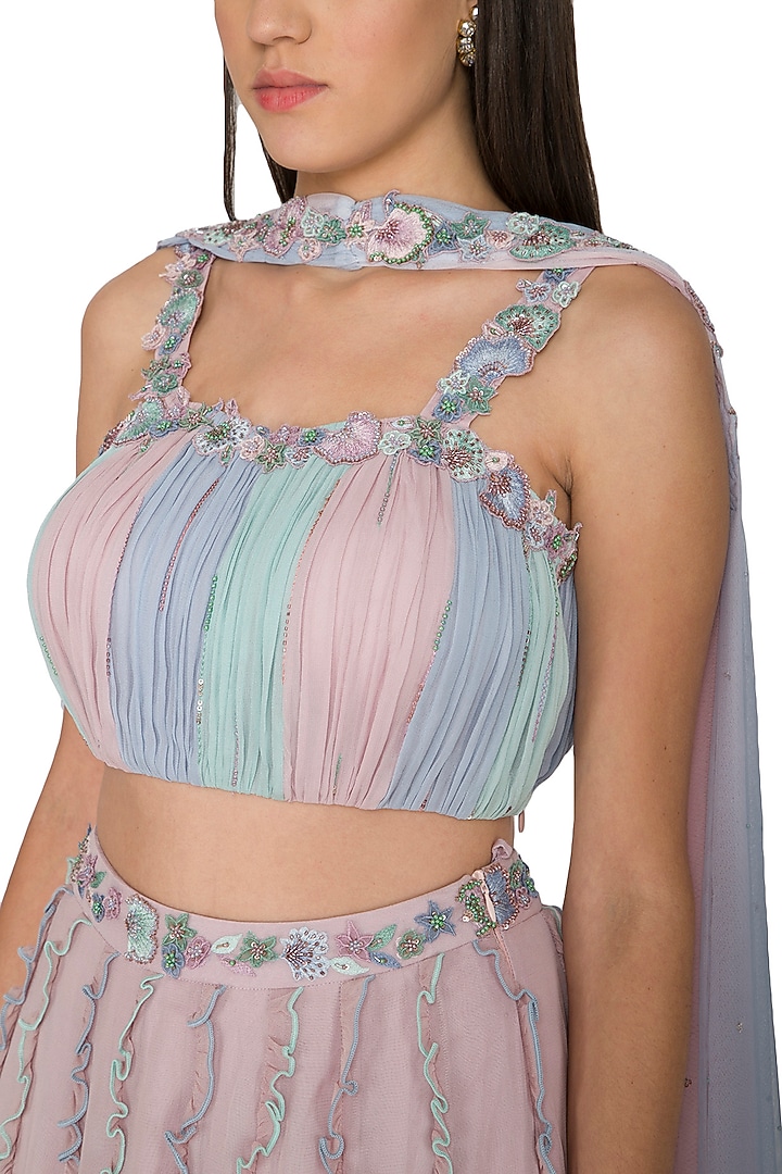 Mauve Embroidered Wedding Lehenga Set by K-ANSHIKA Jaipur at Pernia's Pop Up Shop